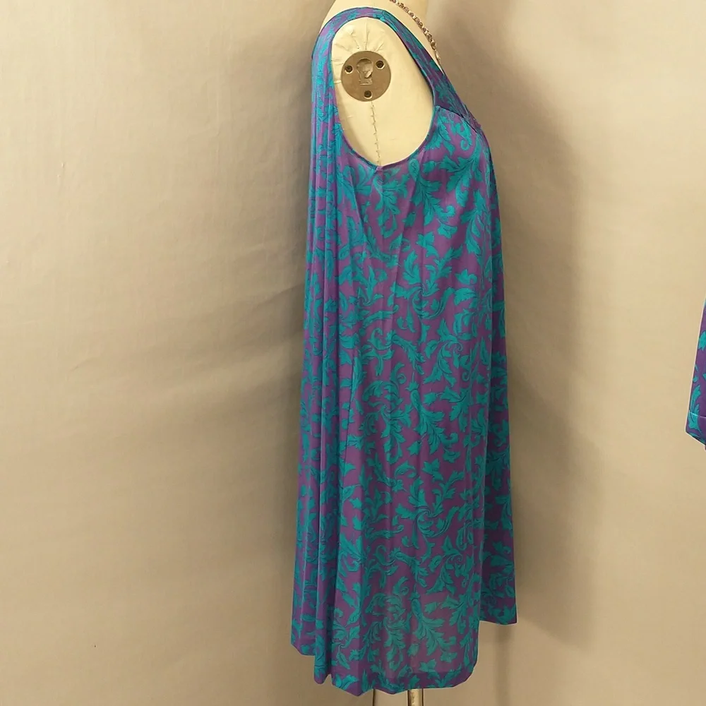 Bright Vintage Nightgown & Robe Vassarette Rich Color USA Made Matching Set